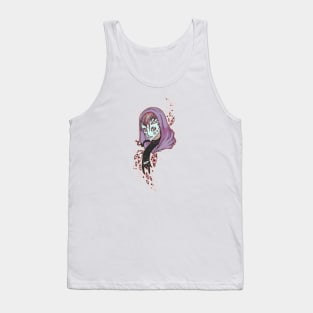 Many Eyed Witch With Black Cat Tank Top